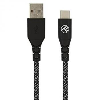 Cable de datos USB a Tipo-C Tellur Green 3A 1m Nailon Plástico Reciclado Negro