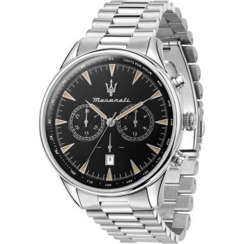 Maserati Tradizione Stainless Steel Date Window Watch for Men, Gray, One Size