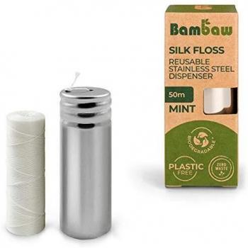 Bambaw® Eco-Friendly Silk Dental Floss with Steel Dispenser