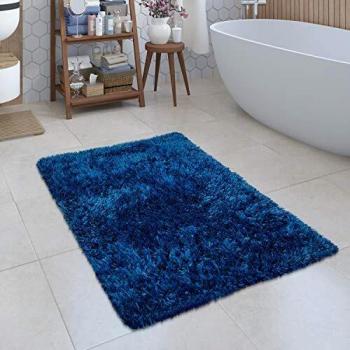 Alfombra de Baño Kanda 360, Altura 44 mm, Antideslizante, Apta para Suelo Radiante, Shaggy Suave, Disponible en Colores Sólidos, Formatos Rectangular y Red