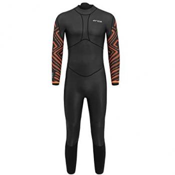 Traje Neopreno Orca Vitalis Manga Larga Open Water para Hombre Negro Naranja