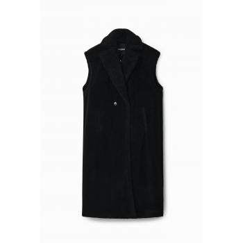 Desigual Stylish Winter Coat Black Female Size S