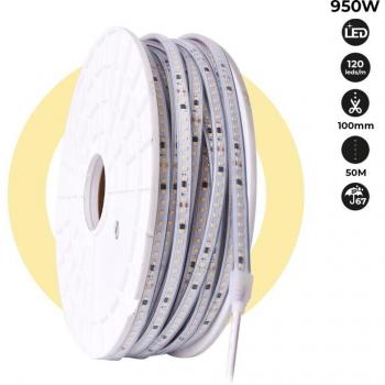 Tira LED Barcelona 220V - 950W (6000xSMD2835) 12mm - IP67 - Rollo de 50 metros - Corte cada 10cm