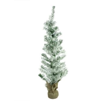 Árbol de Navidad nevado 90 cm con base de yute en Abeto Artificial