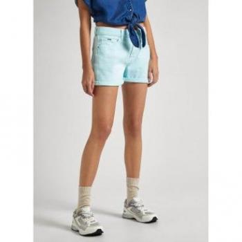 Short vaquero de mujer Pepe Jeans en color azul con corte recto y tiro alto