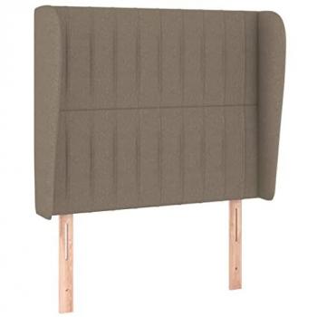 Cabecero con orejas de tela gris taupe 93x23x118/128 cm Vidaxl