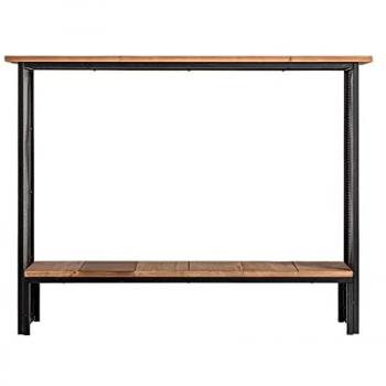 Consola Gien de Madera de Abeto en color Negro/Natural - Medidas 100x30x76cm, fabricada en madera de abeto y hierro