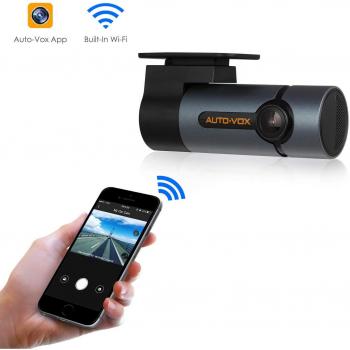 AUTO-VOX D6 Pro WiFi Dash Cam Full HD 1080P Dashboard Camera Recorder with Super Night Vision, G-Sensor, WDR, Loop Recording, 300° Rotatable Lens
