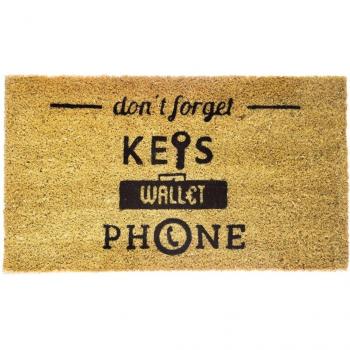 FISURA DM0096 - Felpudo, diseño Don't Forget, color negro con fondo natural