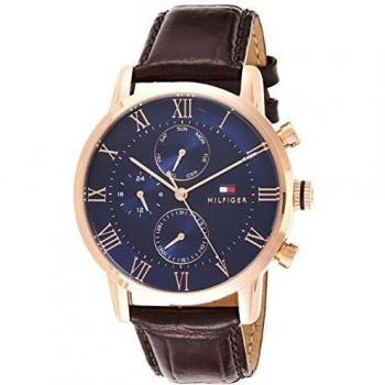 Tommy Hilfiger Kane Men's Multifunction Brown Leather Watch 1791399