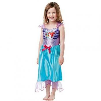 Rubies - Disfraz oficial de princesa de Disney con lentejuelas Ariel de sirena, talla pequeña de 7 a 8 años, altura 128 cm