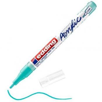 Marcador Acrílico Edding 5300 Turquesa Opulento - Punta Fina 1-2 mm, Resistente al Agua y a la Luz
