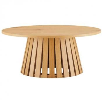 Mesa de centro redonda estilo escandinavo 80cm Happy Garden Liv, aglomerado y melamina, diseño elegante