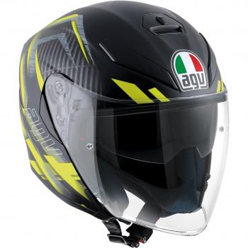 AGV Casco Moto K-5 Jet E2205 Multi, Urban Hunter Matt Black/Amarillo, ML