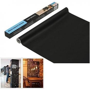 Itian 45 x 200cm Pegatinas Pared Tiza, Vinilo Pizarra Negra Adhesiva, Papel Pizarra Negra Autoadhesiva, Pizarra Adhesiva de Pared para Escuela Casera Oficina