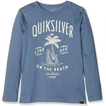 Quiksilver Ls ClassicYouth Shark Island - Camiseta de manga larga para niño, color verde, talla M