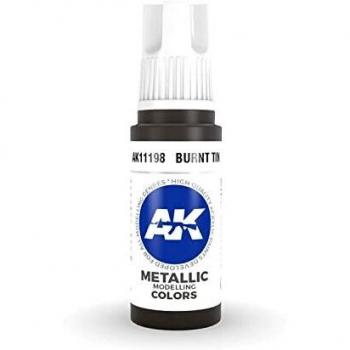 Pintura Acrílica 3ª Generación AK - Barniz Metálico Tin Quemado 17ml