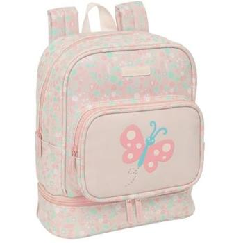 Mochila Escolar Guardería Preescolar Unicornio con Compartimento Térmico, Base 22 x 27 x 10 cm, Color Menta y Rosa, Impermeable y Fácil de Transportar