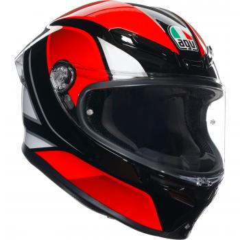 AGV K6 S E2206 Mplk Casco Integral - Negro Blanco Rojo (XL)