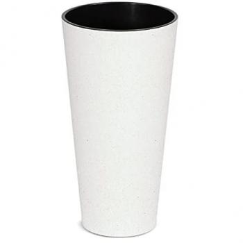 Macetero Alto Redondo Sin Depósito 25x25x47,6cm - Capacidad 9L - Colección TUBUS SLIM Eco Wood