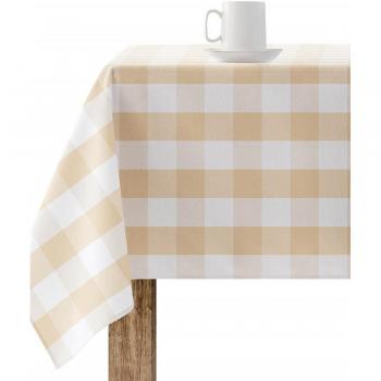Mantel antimanchas MUARÉ - Elegante mantel resinado con cuadros vichy azul, tejido 100% algodón orgánico y fabricado en España
