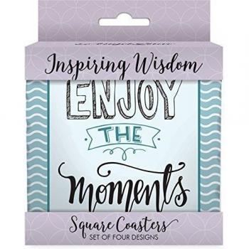 Angelstar 13421 Inspiring Wisdom Assorted Square Absorbent Coasters
