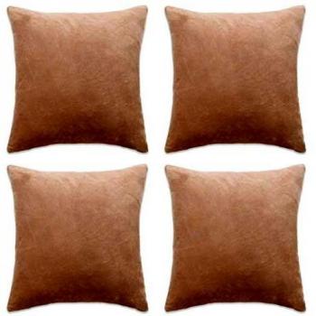 vidaXL 4x Fundas Cojínes Terciopelo 80x80cm Beige Accesorios Hogar Decoración