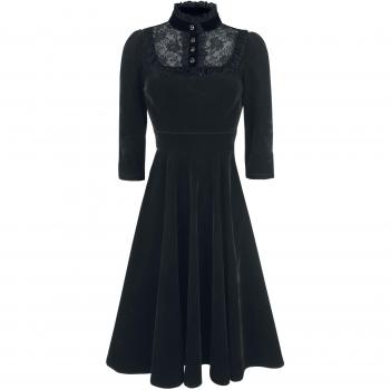 H&R London Vestido de terciopelo Nightshade Vestido Negro