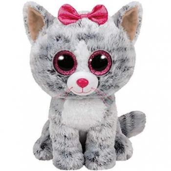 TY- Peluche, juguete, Color gris, 23 cm