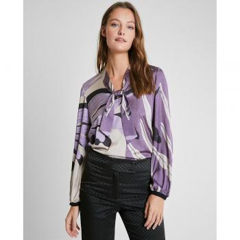Camiseta de mujer de manga larga con estampado abstracto