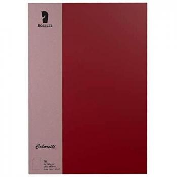 Papel de carta Coloretti A4 165g/m², color rojo, paquete de 10 hojas