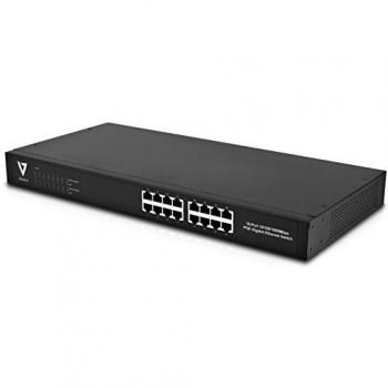 V7 PEGS16-1E Switch de red con 16 Puertos Gigabit POE Ethernet sin configuración