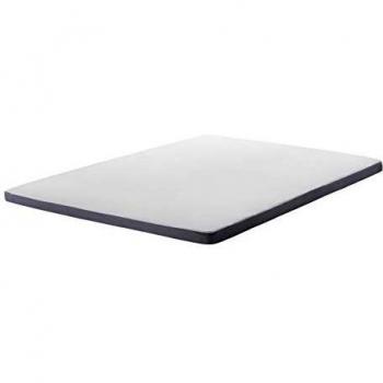 Colchón Topper Blanco con Tejido Gris de Espuma Viscoelástica Doble 180 x 200 cm, 6 cm de Grosor Comfy