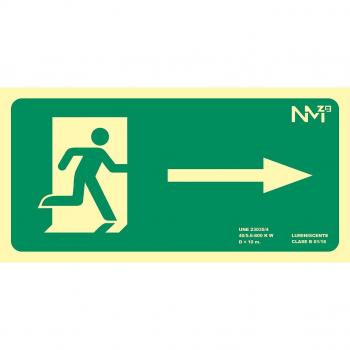 Normaluz RD11130 Señal Luminiscente Salida Derecha 32x16cm Clase B PVC 0,7mm Evacuación Homologada De , Verde