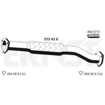 Tubo de escape ERNST 515436 para PEUGEOT Boxer Van, CITROËN Jumper II Van y FIAT Ducato III Van