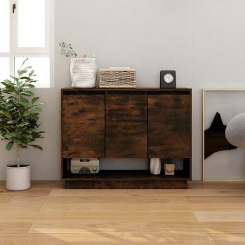 Aparador de roble ahumado 97x31x75 cm en aglomerado y madera contrachapada