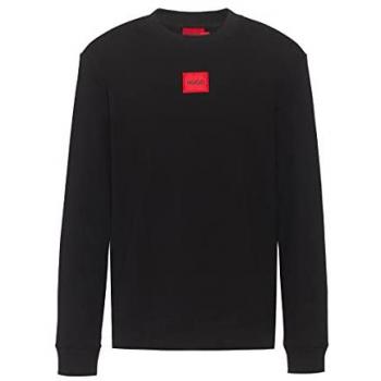 HUGO Sudadera de Hombre Diragol212 - Sudadera de cuello redondo, rizo de algodón Premium core, felpa de algodón con etiqueta con logo roja