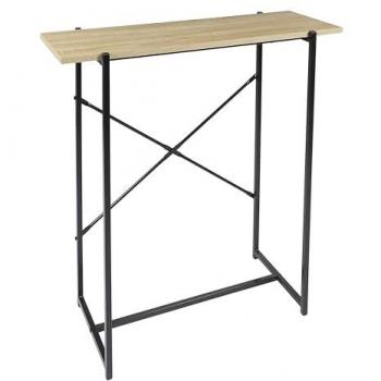 Consola Loka de MDF y Metal 82x80x30 cm en Color Madera/Negro