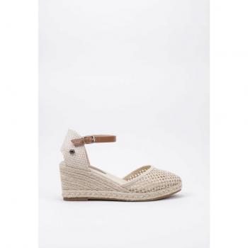 Zapatos de mujer Refresh 79458 espadrilles con cuña en color beige, diseño cómodo y elegante, material textil superior, suela de esparto, altura de cuña moderada ideal para uso diario