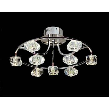 Lámpara Semi Techo Polana redonda 9 Bombillas cromo pulido, no compatible con led/cfl