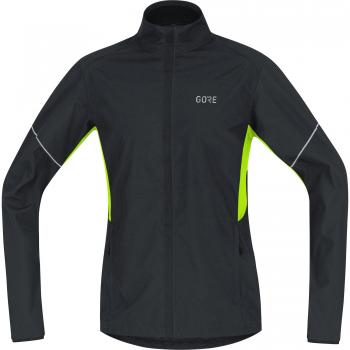Gore Windstopper Wear Jacket- Chaqueta para correr, Hombre, Negro/Amarillo