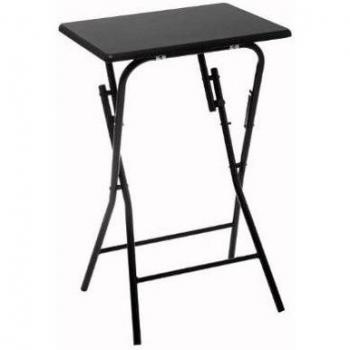 Mesa Auxiliar Plegable Negra 48x38cm H 64 - Uso Doméstico