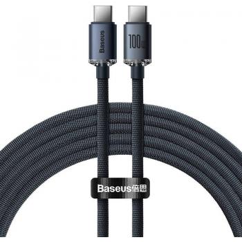 Cable USB-C 100W Baseus Crystal Shine 2m - Carga Rápida y Transferencia de Datos