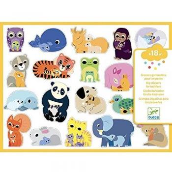 Grandes Gommettes Animales Mamás y Bebés - Djeco DJ09077