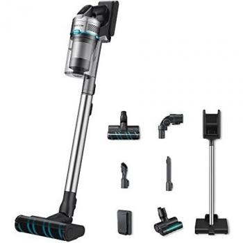 Aspiradora de escoba Samsung Jet 90, recargable, sin bolsa, 550W, HEPA, color gris/titanio
