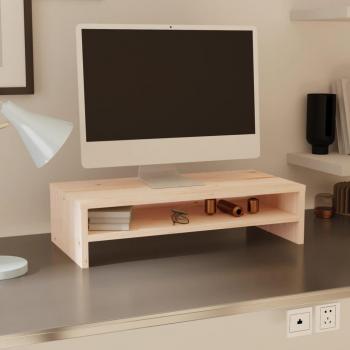Soporte de monitor/TV de madera maciza de pino 50x24x13 cm