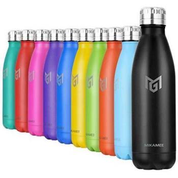 MIKAMEE Botella de Agua Acero Inoxidable 350/500/650/750ml | Aislamiento de Vacío de Doble Pared airBottle | sin bpa Botella termica | Mantiene 24h frías/12h Calientes | para Niños, Deporte, Oficina