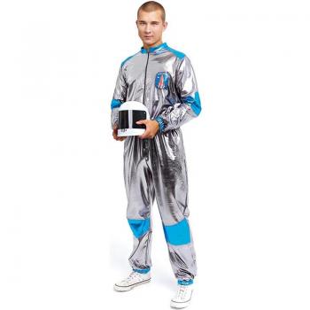 Disfraz de Astronauta plateado y azul para adulto