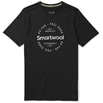 Smartwool Camiseta Merino Sport 150 Go Far Feel Good para Hombre, Color Negro, S