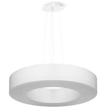 Lámpara Suspendida Saturno Slim 50 E27 Acero con Tela Blanca para 5 Bombillas de 102cm